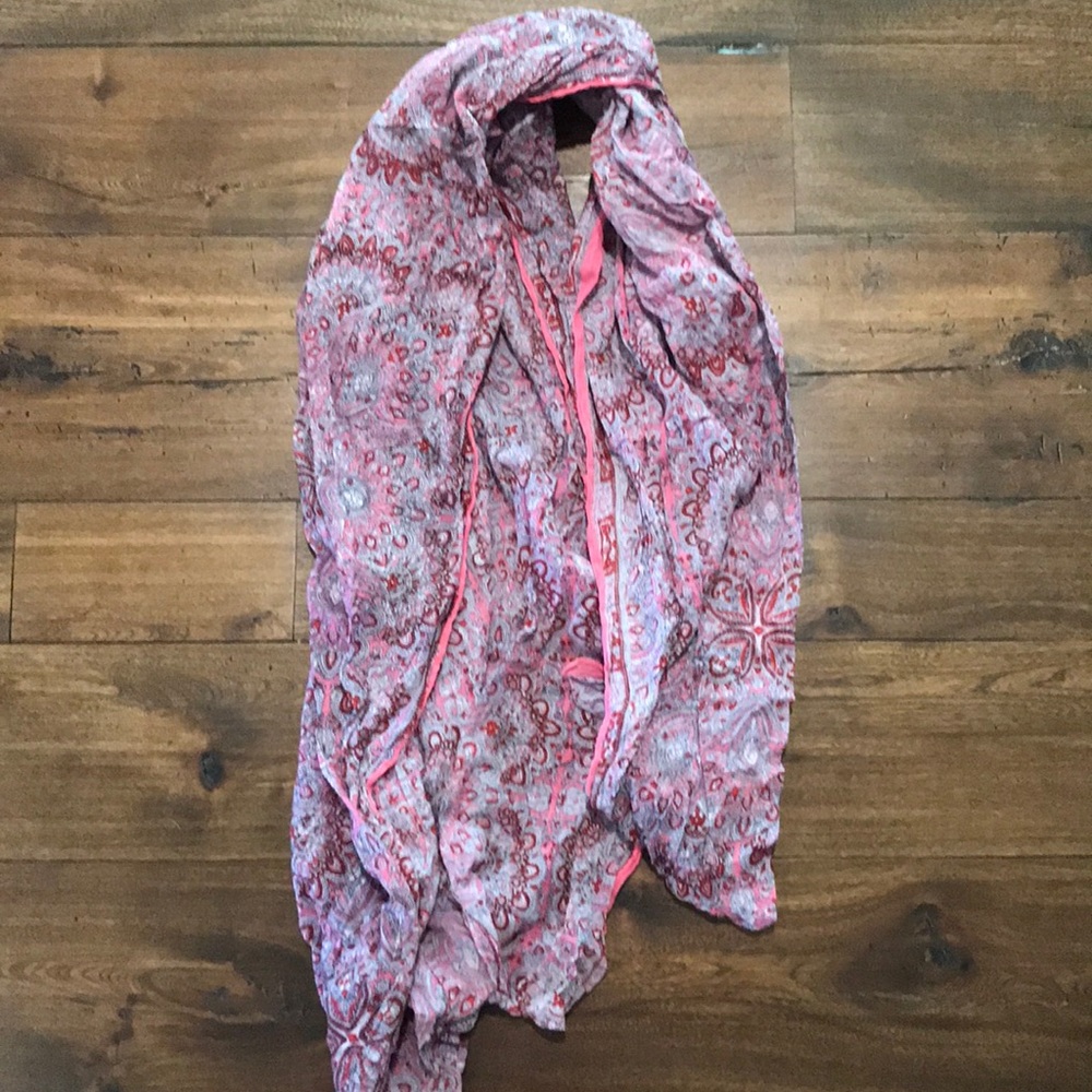 Pink and red scarf. 100% cotton.
